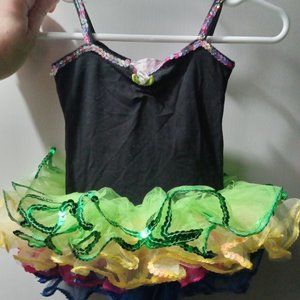 Black tutu with multi colored ruffle